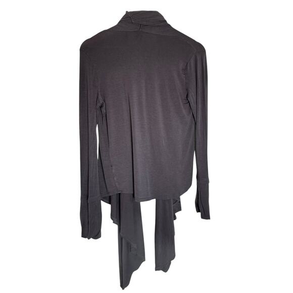 Womens Lapis Gray Open Front Wrap Long Sleeve Cardigan – Size Large - Picture 5 of 10